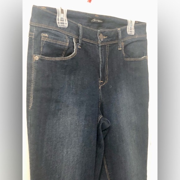 AZ DENIM BLUE JEAN STRETCHY SKINNY LEG 3 INCH ZIPPER FRONT - Picture 14 of 15